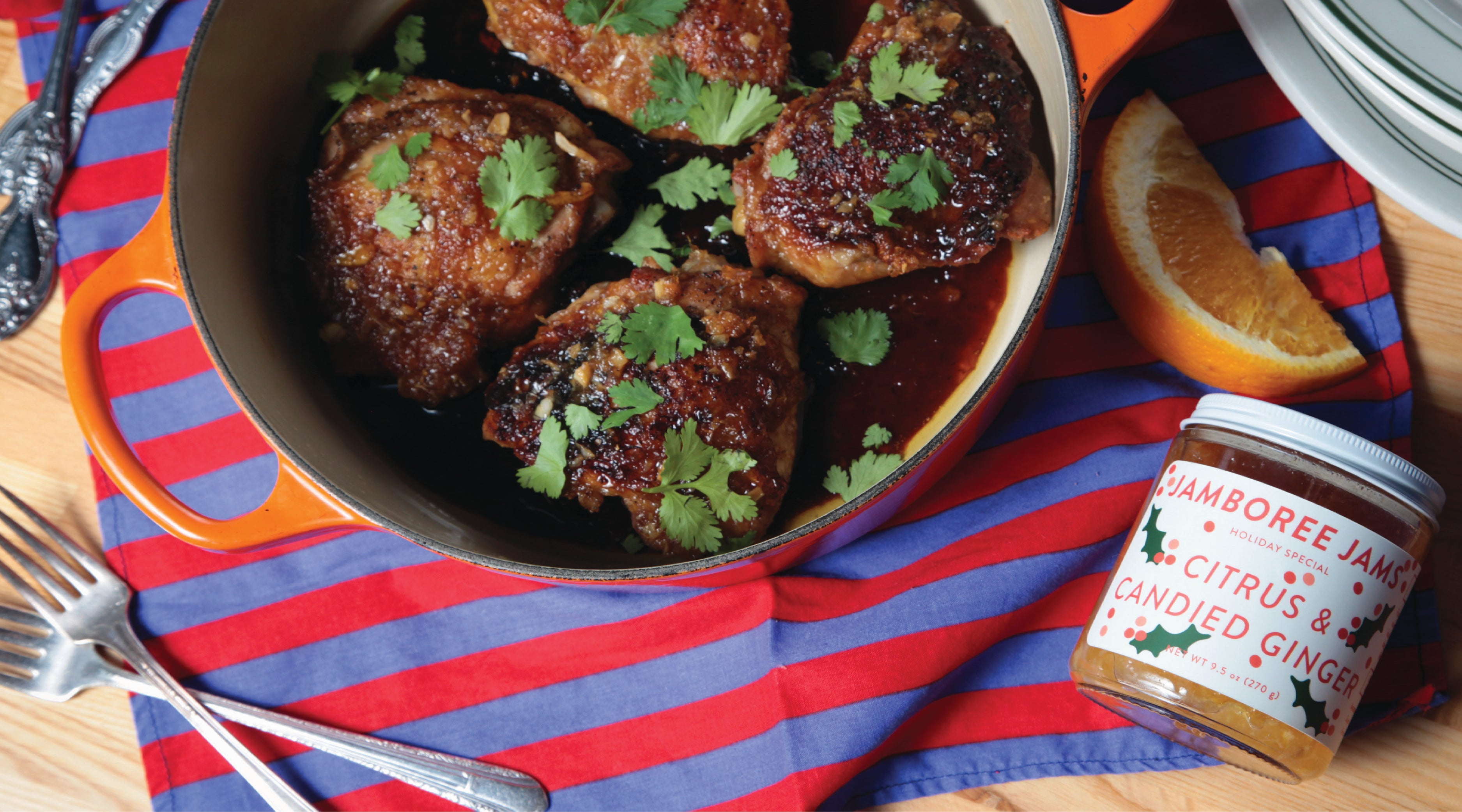 Orange Chicken with Citrus & Ginger Jam