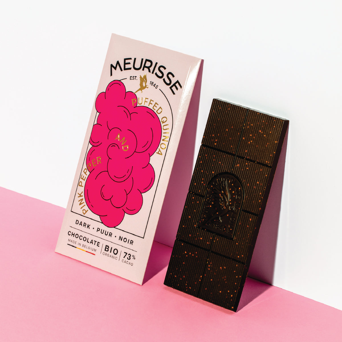 Meurisse Puffed Quinoa & Pink Peppercorn Chocolate Bar Jamboree Jams